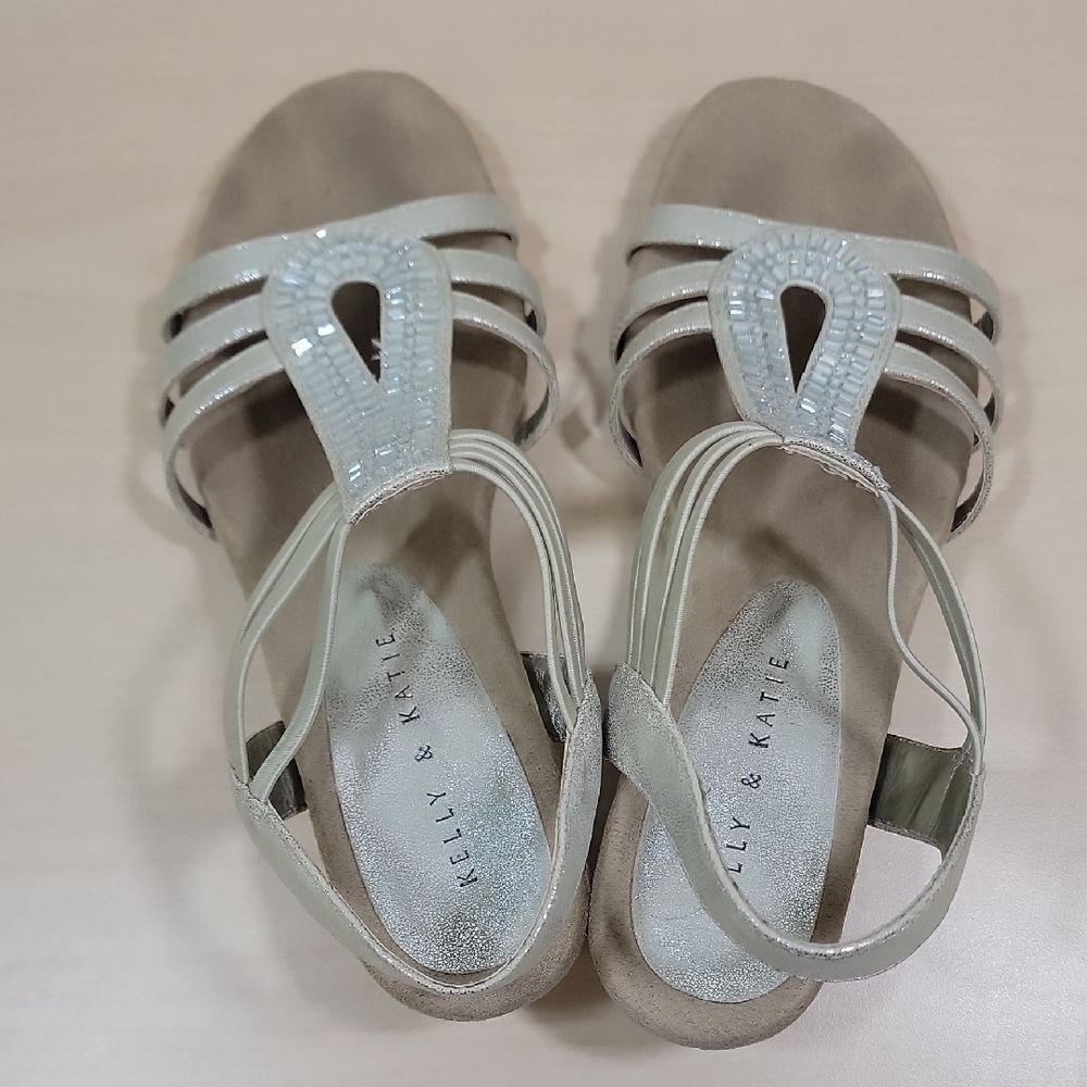 Kelly & Katie Valka Silver Rhinestone Strappy Gladiator Sandal - Picture 4 of 12